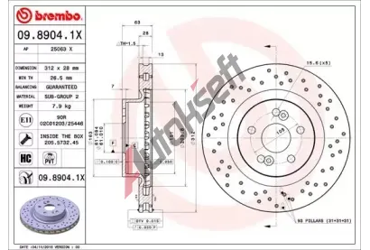 BREMBO Brzdov kotou XTRA LINE - 312 mm BRE 09.8904.1X, 09.8904.1X