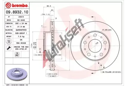 BREMBO Brzdov kotou - 300 mm BRE 09.8932.10, 09.8932.10