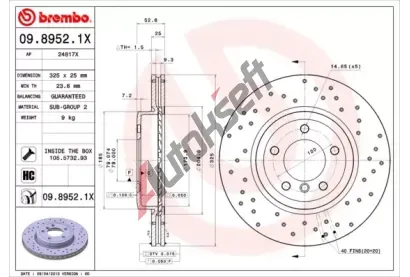 BREMBO Brzdov kotou XTRA LINE - 325 mm BRE 09.8952.1X, 09.8952.1X