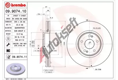 BREMBO Brzdov kotou COATED DISC LINE - 300 mm BRE 09.9074.11, 09.9074.11