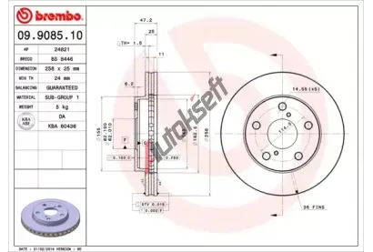 BREMBO Brzdový kotouč - 258 mm BRE 09.9085.10, 09.9085.10 BREMBO Brzdový kotouč - 258 mm BRE 09.9085.10, 09.9085.10