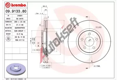 BREMBO Brzdov kotou - 280 mm BRE 09.9133.80, 09.9133.80