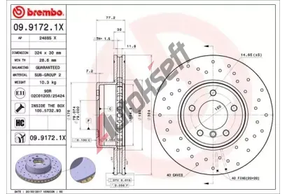 BREMBO Brzdov kotou XTRA LINE - 324 mm BRE 09.9172.1X, 09.9172.1X