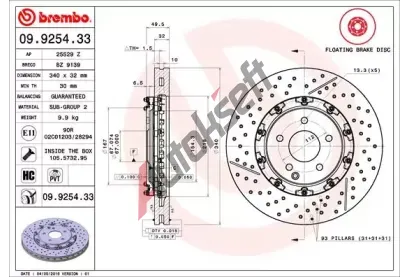 BREMBO Brzdov kotou TWO-PIECE FLOATING DISCS LINE - 340 mm BRE 09.9254.33, 09.9254.33