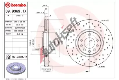 BREMBO Brzdov kotou XTRA LINE - 308 mm BRE 09.9369.1X, 09.9369.1X