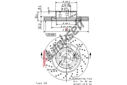 BREMBO Brzdov kotou COATED DISC LINE - 345 mm BRE 09.9382.11, 09.9382.11