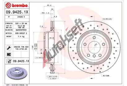 BREMBO Brzdov kotou XTRA LINE - 320 mm BRE 09.9425.1X, 09.9425.1X