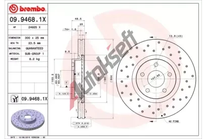 BREMBO Brzdov kotou XTRA LINE - 300 mm BRE 09.9468.1X, 09.9468.1X