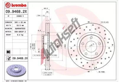 BREMBO Brzdov kotou XTRA LINE - 300 mm BRE 09.9468.2X, 09.9468.2X