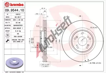 BREMBO Brzdov kotou COATED DISC LINE - 300 mm BRE 09.9544.11, 09.9544.11