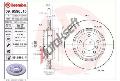 BREMBO Brzdov kotou COATED DISC LINE - 320 mm BRE 09.9590.11, 09.9590.11