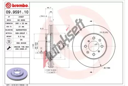 BREMBO Brzdov kotou - 260 mm BRE 09.9591.10, 09.9591.10