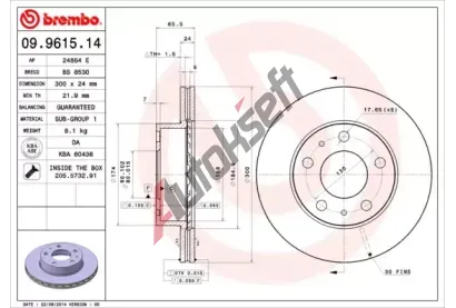 BREMBO Brzdov kotou - 300 mm BRE 09.9615.14, 09.9615.14
