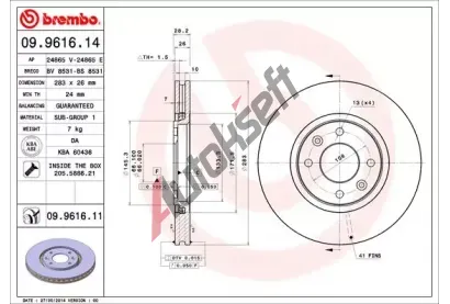 BREMBO Brzdov kotou BRE 09.9616.11, 09.9616.11