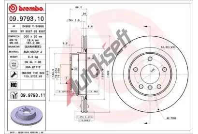 BREMBO Brzdov kotou COATED DISC LINE - 300 mm BRE 09.9793.11, 09.9793.11