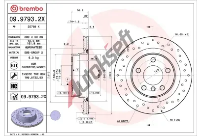 BREMBO Brzdov kotou XTRA LINE - 300 mm BRE 09.9793.2X, 09.9793.2X