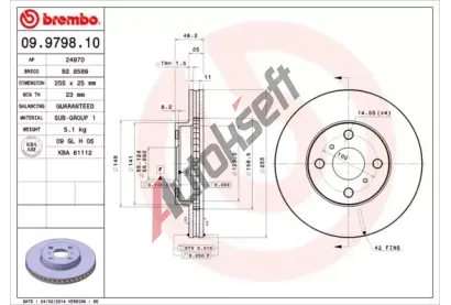 BREMBO Brzdov kotou - 255 mm BRE 09.9798.10, 09.9798.10