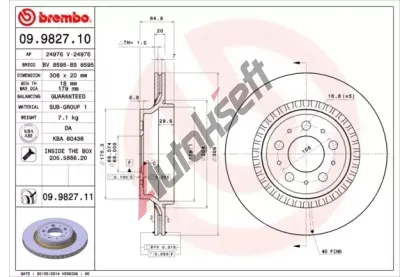 BREMBO Brzdov kotou COATED DISC LINE - 308 mm BRE 09.9827.11, 09.9827.11