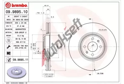 BREMBO Brzdov kotou COATED DISC LINE - 300 mm BRE 09.9895.11, 09.9895.11