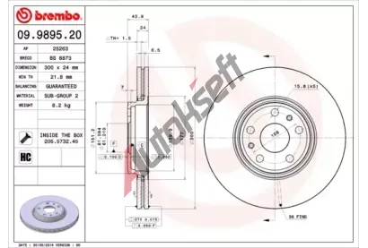 BREMBO Brzdov kotou - 300 mm BRE 09.9895.20, 09.9895.20