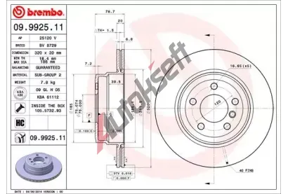 BREMBO Brzdov kotou COATED DISC LINE - 320 mm BRE 09.9925.11, 09.9925.11