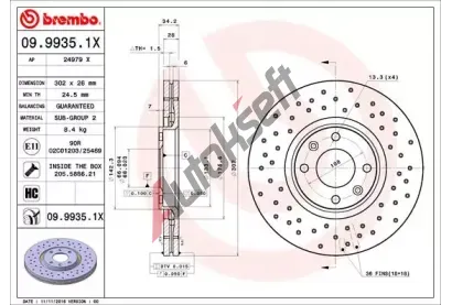 BREMBO Brzdov kotou XTRA LINE - 302 mm BRE 09.9935.1X, 09.9935.1X