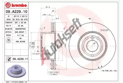 BREMBO Brzdov kotou COATED DISC LINE - 297 mm BRE 09.A229.11, 09.A229.11