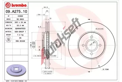 BREMBO Brzdov kotou - 300 mm BRE 09.A275.10, 09.A275.10