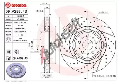 BREMBO Brzdov� kotou� TWO-PIECE DISCS LINE - 360 mm BRE 09.A299.43, 09.A299.43
