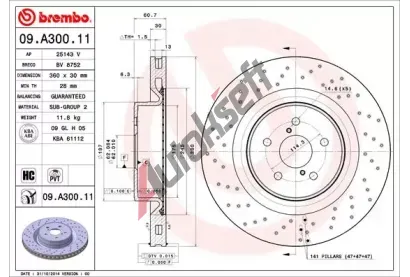 BREMBO Brzdov kotou COATED DISC LINE - 360 mm BRE 09.A300.11, 09.A300.11