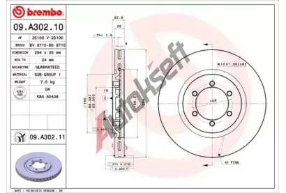 BREMBO Brzdov kotou BRE 09.A302.11, 09.A302.11