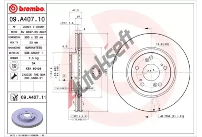 BREMBO Brzdov kotou COATED DISC LINE - 300 mm BRE 09.A407.11, 09.A407.11