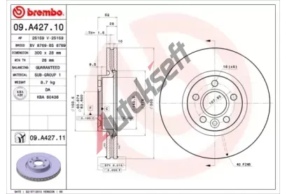 BREMBO Brzdov kotou COATED DISC LINE - 300 mm BRE 09.A427.11, 09.A427.11