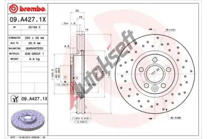 BREMBO Brzdov kotou XTRA LINE - 300 mm BRE 09.A427.1X, 09.A427.1X