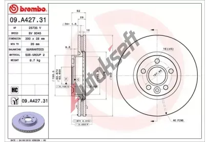 BREMBO Brzdov kotou COATED DISC LINE - 300 mm BRE 09.A427.31, 09.A427.31