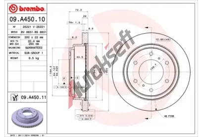 BREMBO Brzdov kotou COATED DISC LINE - 300 mm BRE 09.A450.11, 09.A450.11
