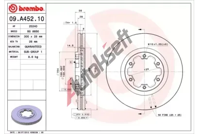 BREMBO Brzdov kotou - 300 mm BRE 09.A452.10, 09.A452.10