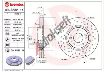 BREMBO Brzdov kotou XTRA LINE - 300 mm BRE 09.A532.1X, 09.A532.1X
