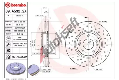 BREMBO Brzdov kotou XTRA LINE - 300 mm BRE 09.A532.2X, 09.A532.2X
