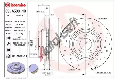 BREMBO Brzdov kotou XTRA LINE - 348 mm BRE 09.A599.1X, 09.A599.1X