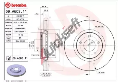 BREMBO Brzdov kotou COATED DISC LINE - 325 mm BRE 09.A603.11, 09.A603.11