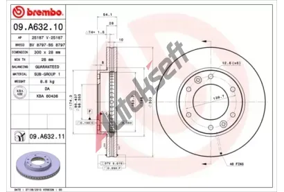 BREMBO Brzdov kotou COATED DISC LINE - 300 mm BRE 09.A632.11, 09.A632.11