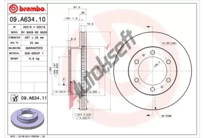 BREMBO Brzdov kotou - 297 mm BRE 09.A634.11, 09.A634.11