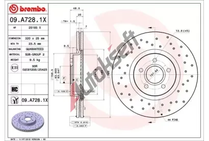 BREMBO Brzdov kotou XTRA LINE - 320 mm BRE 09.A728.1X, 09.A728.1X