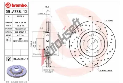 BREMBO Brzdov kotou XTRA LINE - 294 mm BRE 09.A738.1X, 09.A738.1X
