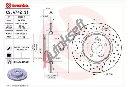 BREMBO Brzdov kotou COATED DISC LINE - 300 mm BRE 09.A742.31, 09.A742.31
