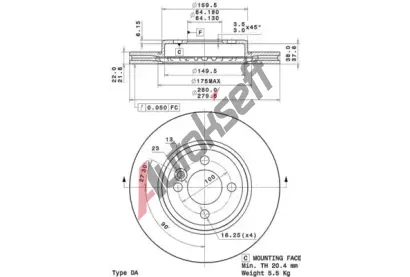 BREMBO Brzdov kotou COATED DISC LINE - 280 mm BRE 09.A761.11, 09.A761.11
