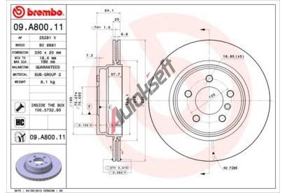 BREMBO Brzdový kotouč COATED DISC LINE - 330 mm BRE 09.A800.11, 09.A800.11 BREMBO Brzdový kotouč COATED DISC LINE - 330 mm BRE 09.A800.11, 09.A800.11
