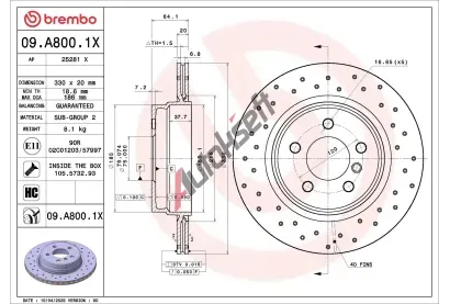 BREMBO Brzdový kotouč XTRA LINE - Xtra BRE 09.A800.1X, 09.A800.1X BREMBO Brzdový kotouč XTRA LINE - Xtra BRE 09.A800.1X, 09.A800.1X