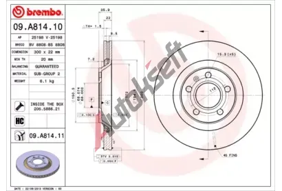 BREMBO Brzdov kotou COATED DISC LINE - 300 mm BRE 09.A814.11, 09.A814.11